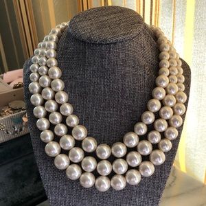 Vintage Napier triple strand faux pearls